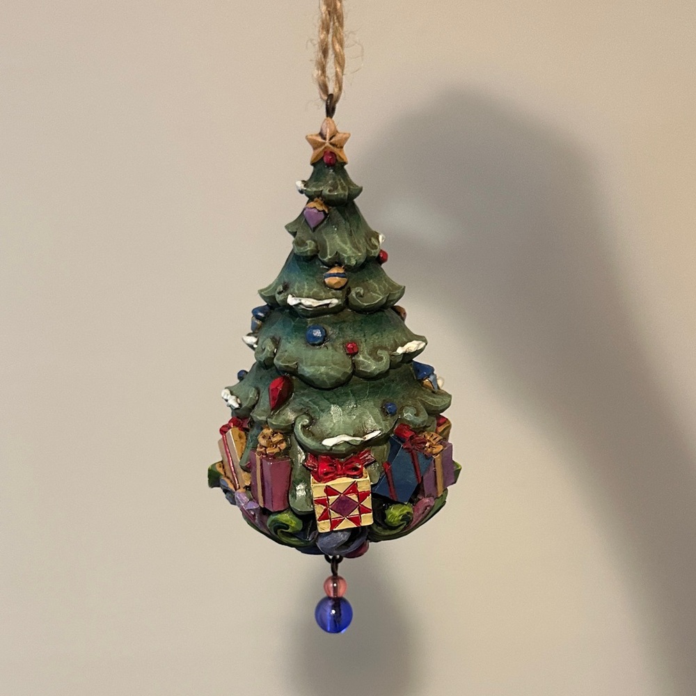 Jim Shore Green Christmas Tree Ornament with Gifts